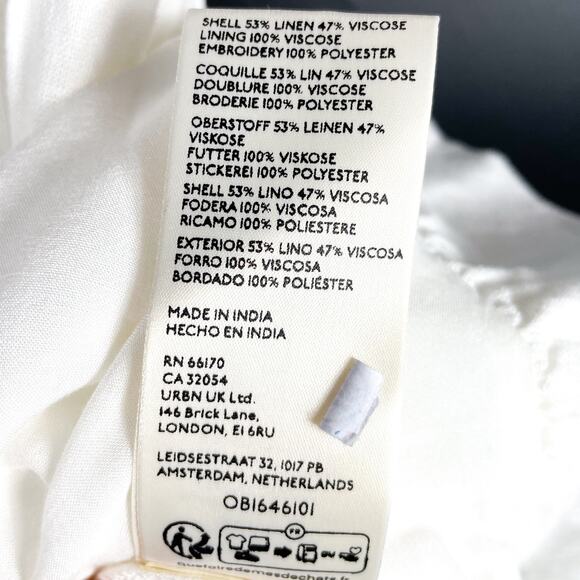 Free People Rambling Roads Mini Dress White Embroidered Floral‎ Cutout Sz S - Picture 13 of 13